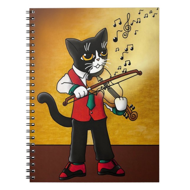 Violin Music Cat Anteckningsbok (Framsidan)