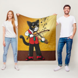 Violin Music Cat Fleecefilt