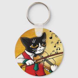 Violin Music Cat Nyckelring