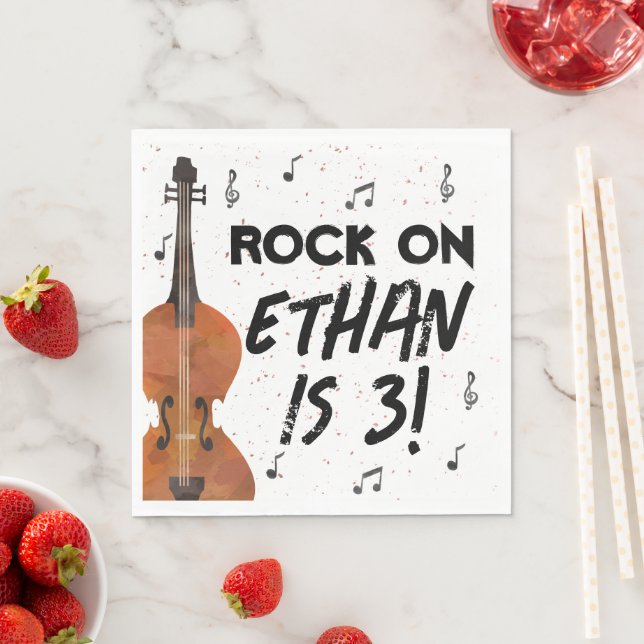 Violin Music Födelsedagsfest Papper Napkins Pappersservett (Insitu)
