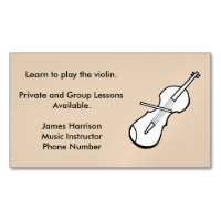 Violin Music Instructor Affärskort Magnets