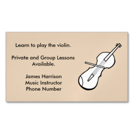 Violin Music Instructor Affärskort Magnets Visitkortmagnet