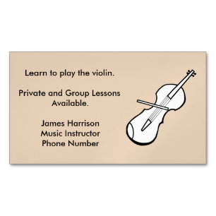 Violin Music Instructor Affärskort Magnets Visitkortmagnet