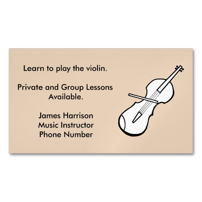 Violin Music Instructor Affärskort Magnets Visitkortmagnet (Framsida)