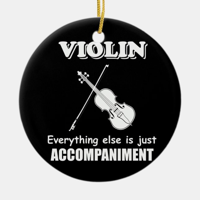 Violin Music Joke Funny Violinist Orchestra T Shir Julgransprydnad Keramik (Framsidan)
