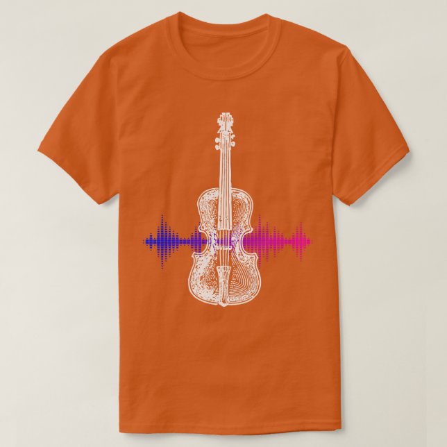 Violin Music Ljud Wave T Shirt (Design framsida)