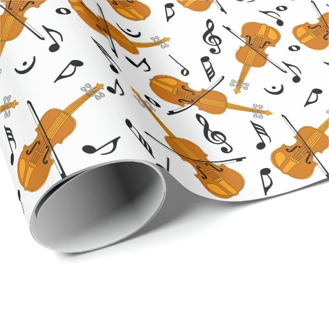 Violin Music Note Mönster Presentpapper (Rullad Hörn)
