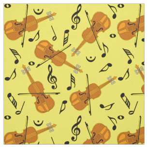 Violin Music Note Mönster Tyg