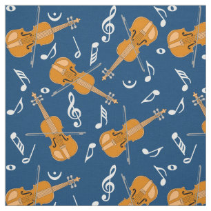 Violin Music Note Mönster Tyg