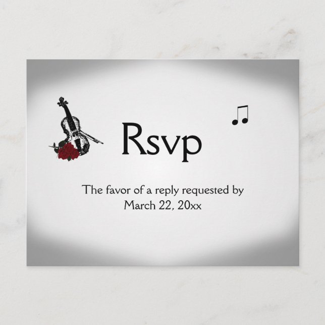 Violin Music OSA Dinner Choices Inbjudan Vykort (Framsida)