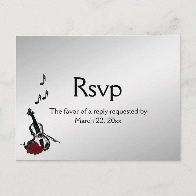 Violin Music OSA med Entree Choice Postcard Inbjudan Vykort (Framsida)