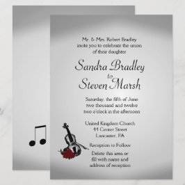 Violin Music Wedding bjudande 6,5 tum x 8,75 tum Inbjudningar