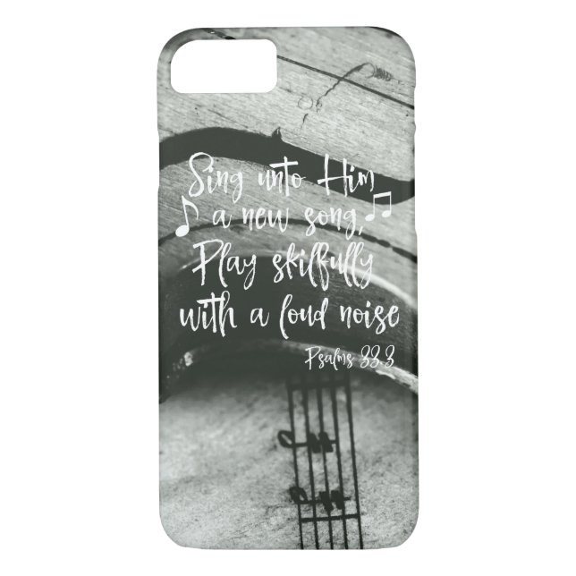 Violin, Music with Psalms Bible Verse Case-Mate iPhone Skal (Baksida)