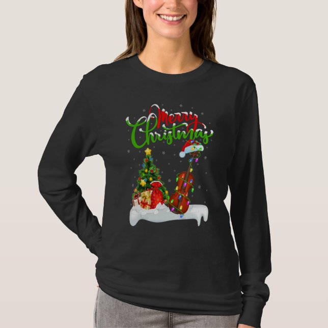 Violin Music   Xmas Decorations Santa Violin Chris T Shirt (Framsida)