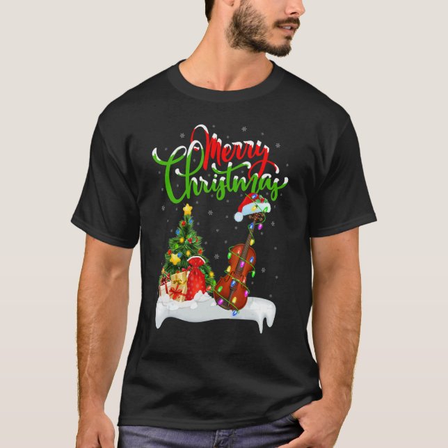 Violin Music   Xmas Decorations Santa Violin Chris T Shirt (Framsida)