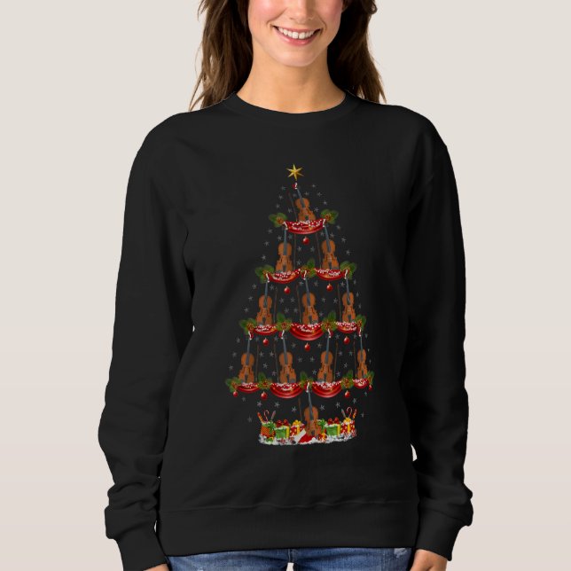 Violin Music  Xmas Holiday Santa Violin Christmas  T Shirt (Framsida)