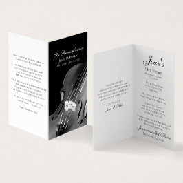 Violin Musician Funeral Memorial Prayer Visitkort
