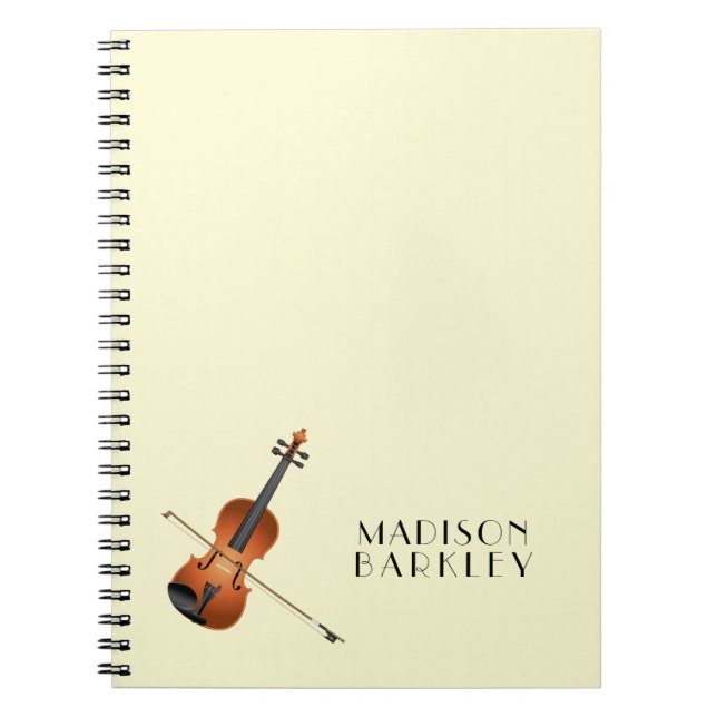 Violin Musician Teacher String Orchestra Anteckningsbok (Framsidan)