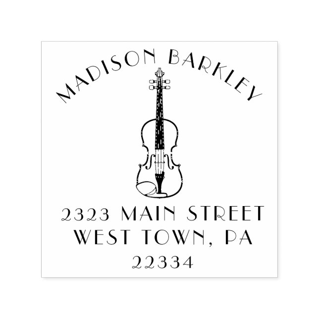 Violin Musician Teacher String Orchestra Självfärgande Stämpel (Design)