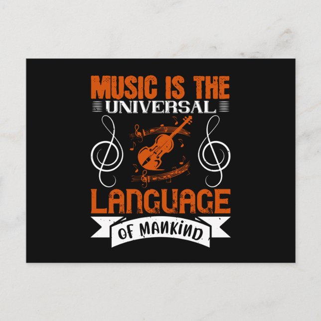 Violin - Musik är det universella språket Vykort (Framsida)
