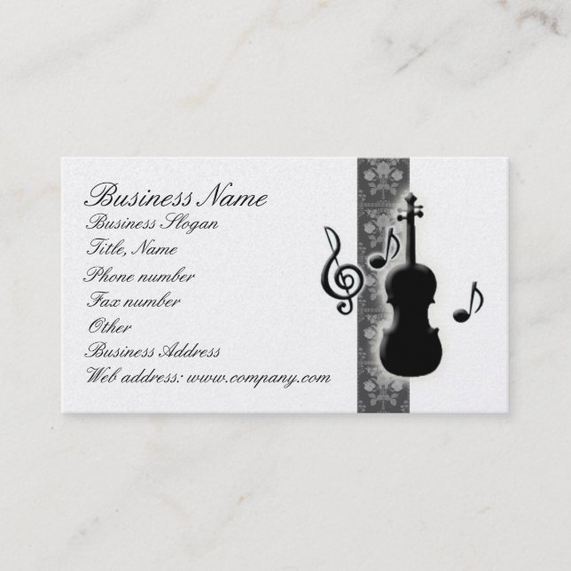 Violin Musik noter Affärskort Visitkort (Framsida)