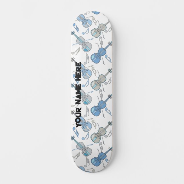 Violin Musik noter Mini Skateboard Bräda 18,5 Cm (Framsida)