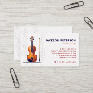 Violin Musik noter Professionell Musician Visitkort