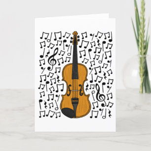 Violin Musik noter Violinist Music Teacher Helgkort