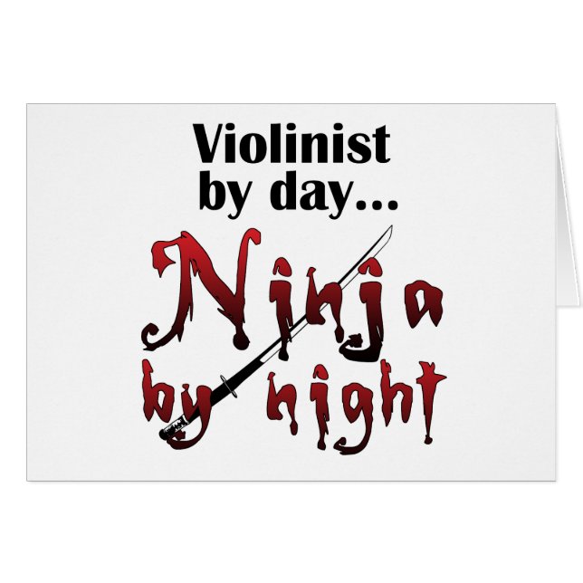 Violin Ninja Hälsningskort (Framsidan Horizontal)