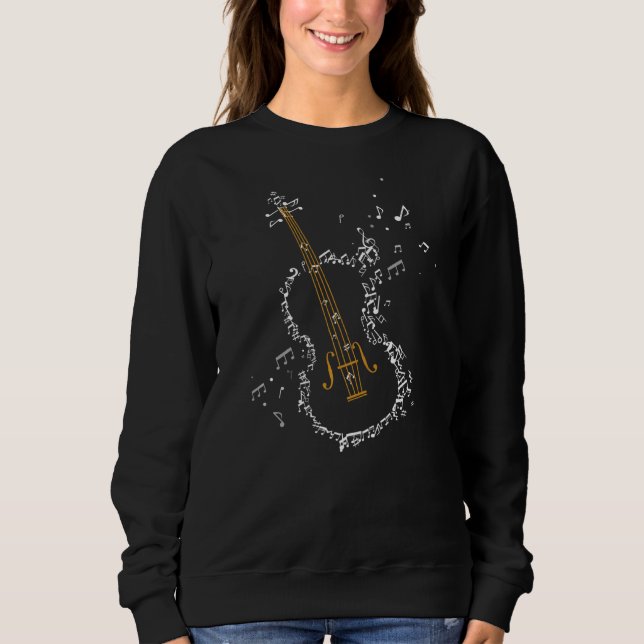 Violin Notes Music Violonist String Instrument T Shirt (Framsida)