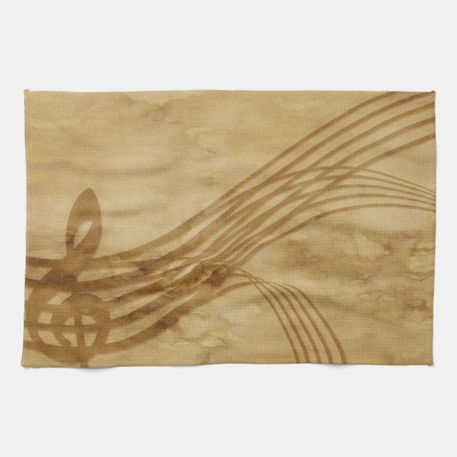 Violin nyckel kökshandduk (Horisontell)