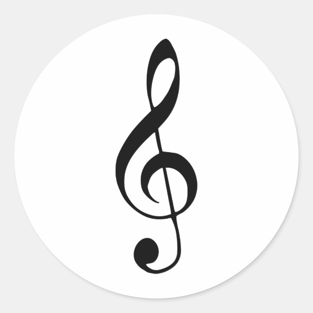 violin nyckel musik runt klistermärke (Framsida)