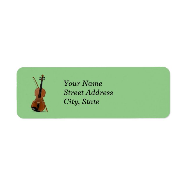 Violin- och Bow-mall, anpassa Returadress Etikett (Framsidan)