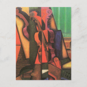 Violin och Guitar av Juan Gris, Vintage Cubism Art Vykort
