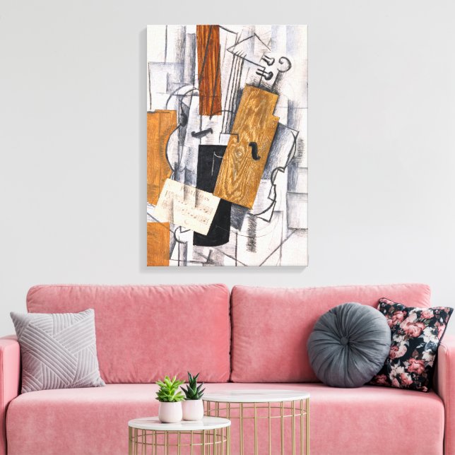 Violin och notblad | Georges Braque | Canvastryck (Insitu (Vardagsrum))