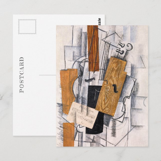 Violin och notblad | Georges Braque | Vykort (Fram/baksida)