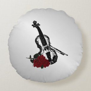 Violin och Ro Silver Rund Kudde