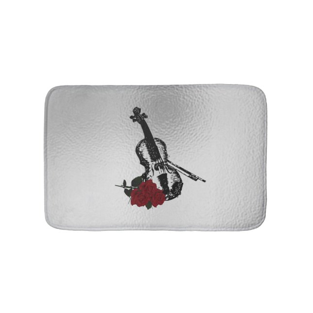 Violin och rosor badrumsmatta (Framsidan)