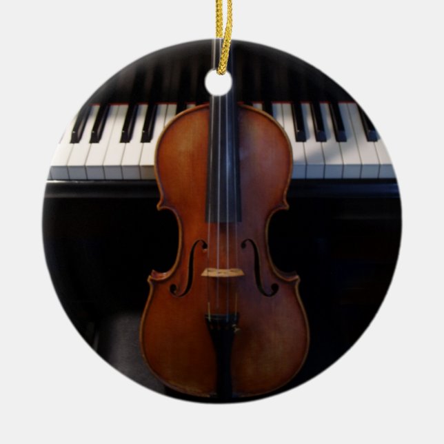 Violin och Tangentbord Helgdag Ornament (Framsidan)