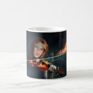 Violin on Fire Magisk Mugg