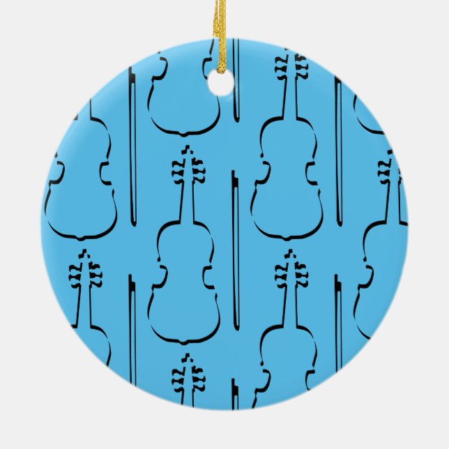 Violin Outline Julgransprydnad Keramik (Baksidan)
