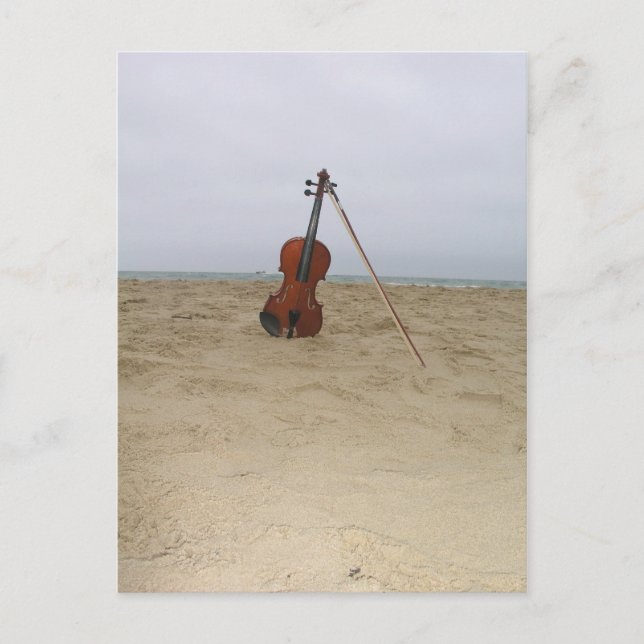 Violin på strand vykort (Framsida)