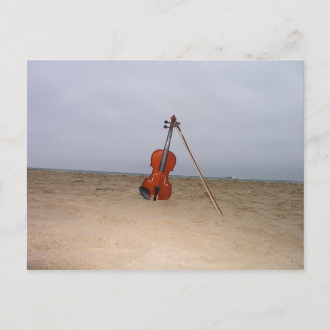 Violin på strand vykort (Framsida)