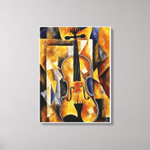 Violin Painting med Geometric Art