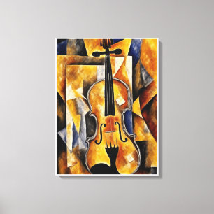 Violin Painting med Geometric Art Canvastryck