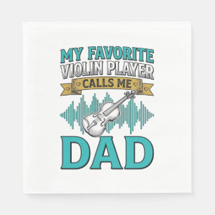 Violin Pappa Tröja Favorit Violinspelare Kallar Mi Pappersservett