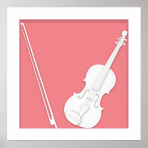 Violin Papper Cutout Illusion av Mozartini Ro Poster