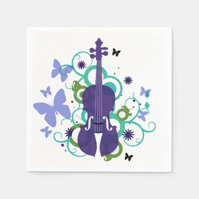 Violin Party Dekorations-Napkins Pappersservett (Framsidan)