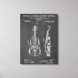 Violin Patent - Funny Music Älskare Gift Canvastryck
