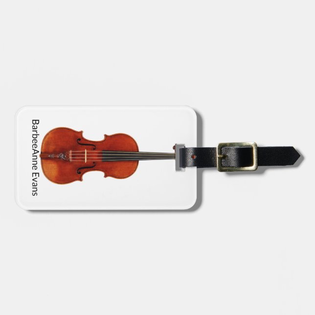 Violin Personalize Luggage Tag Bagagebricka (Horisontell Framsida)